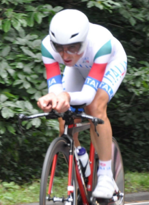 Pinotti ... on the back straight of the London 2010 Olympic time trial